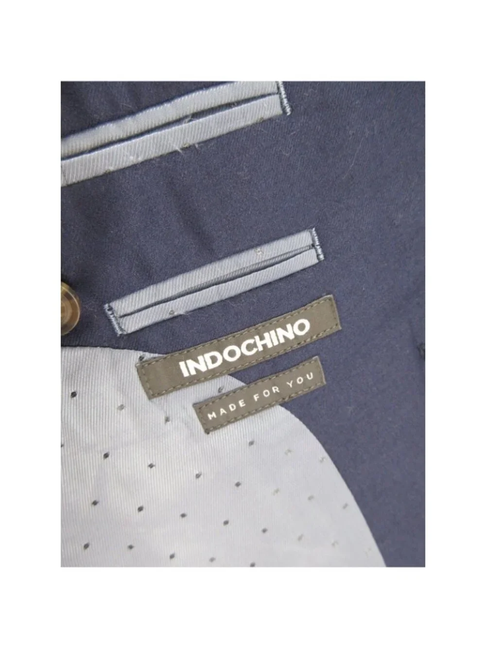 Indochino Suit 36 S Navy Wool Custom Tailored Solid 31X28 Lined Preppy